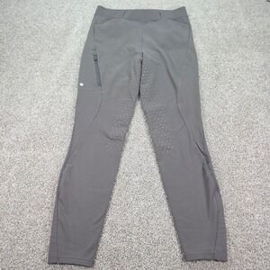 New Willit Womens Equestrian Riding Tights Full Seat Silicone Grip Fleece Gray L